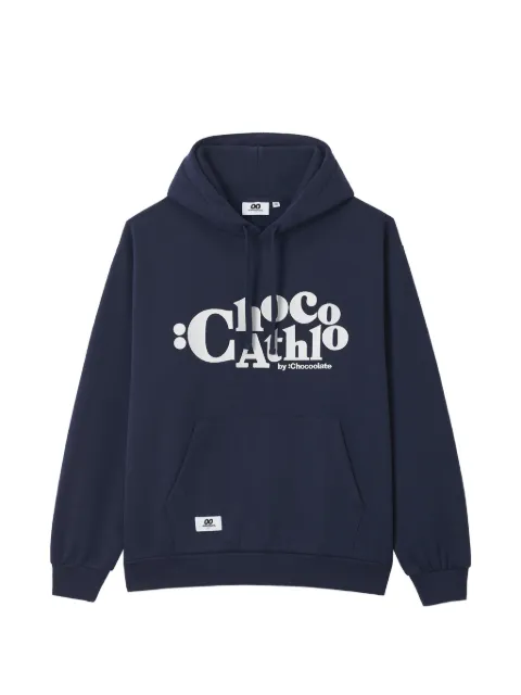 CHOCOOLATE logo-embroidered drawstring hoodie
