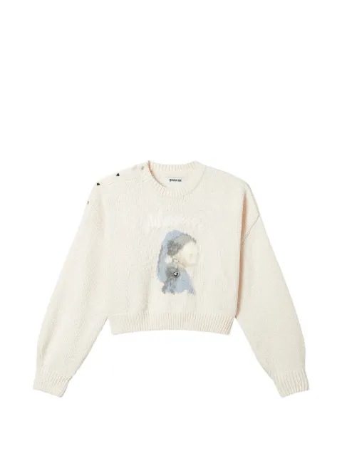Musium Div. graphic-print button-shoulder sweater