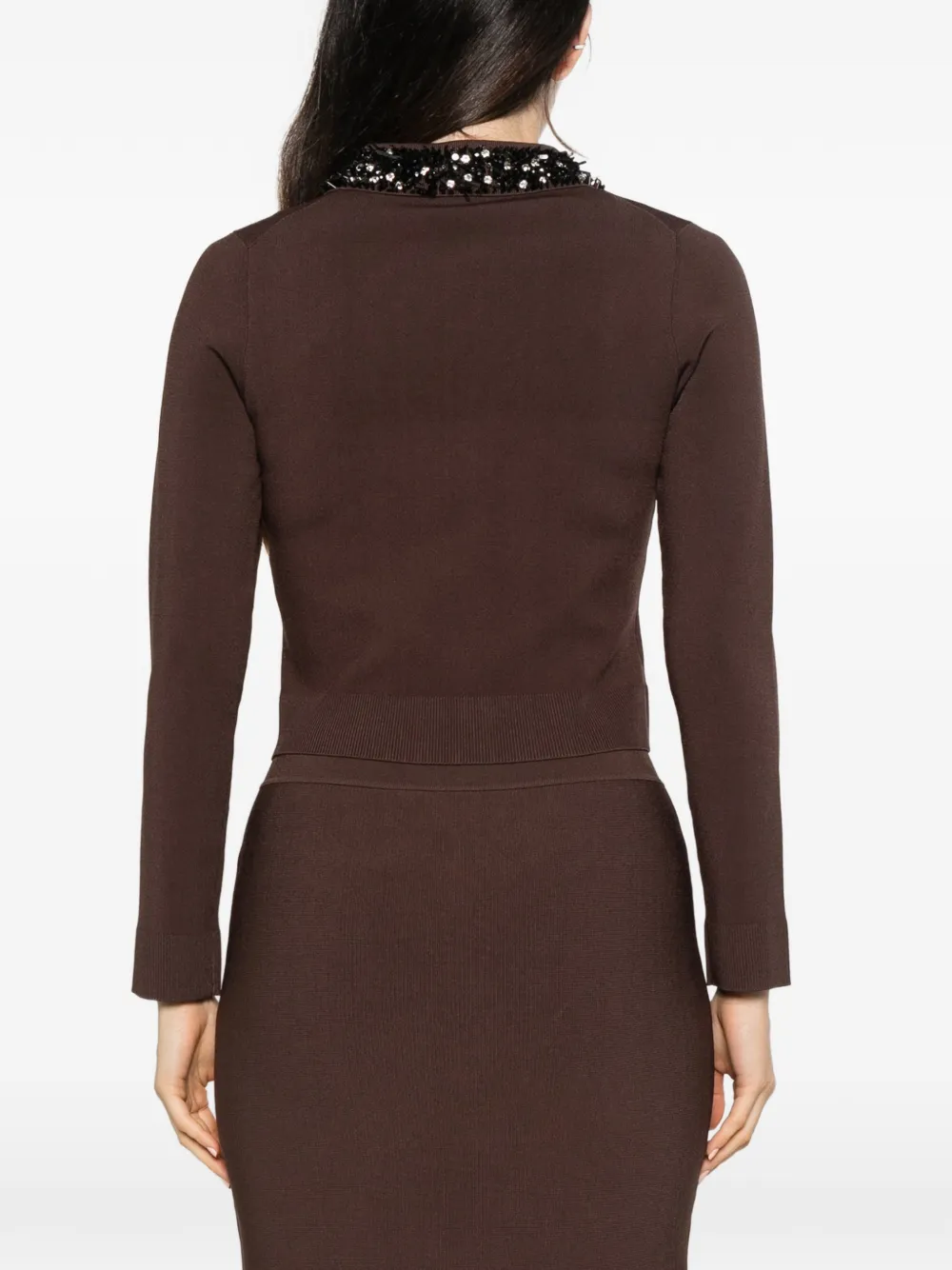 SIMKHAI embellished-collar cardigan Bruin