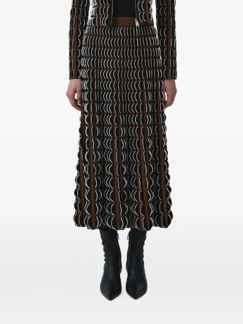 SIMKHAI  Ike geometric-pattern pleated skirt