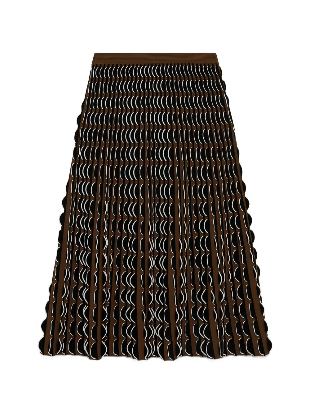 SIMKHAI Ike geometric-pattern pleated skirt Bruin