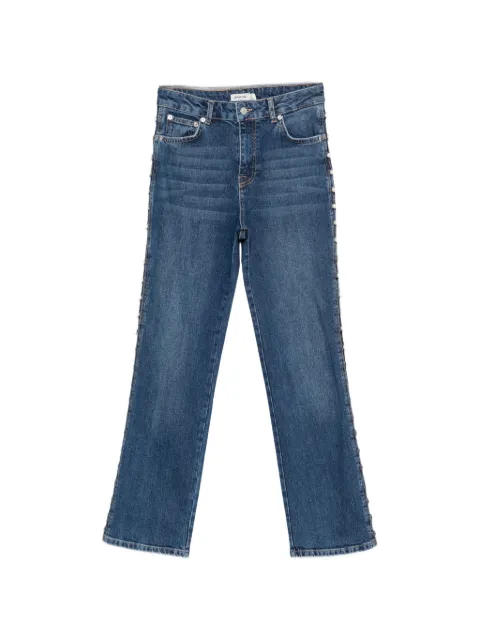 SIMKHAI  Amelia pearl-embellished cut-out jeans