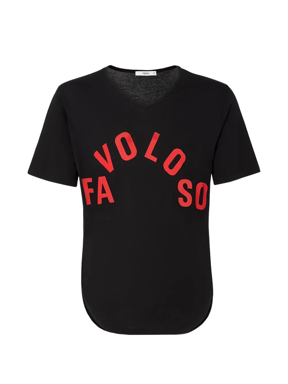 FENDI black cotton T-shirt with Favoloso print - Nero