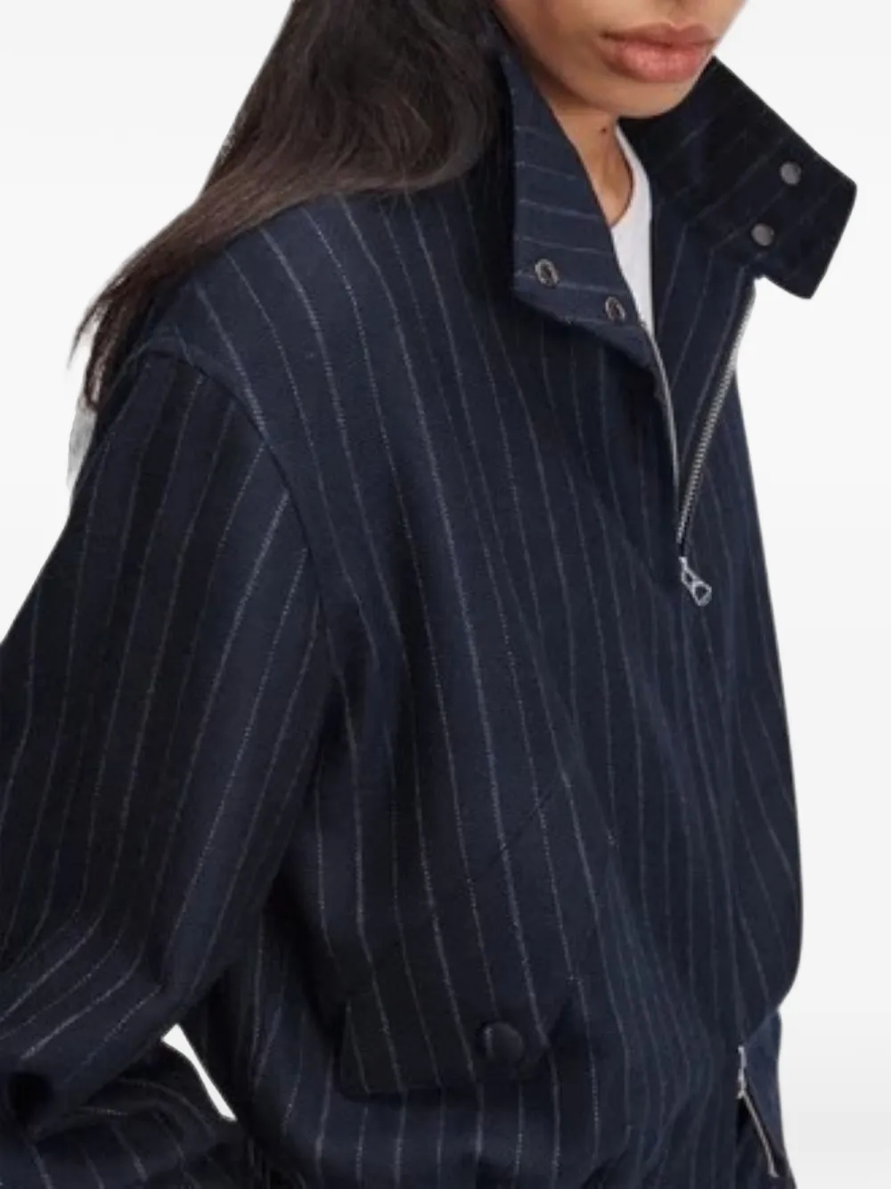 rag & bone Eliza bomberjack met krijtstreep Blauw