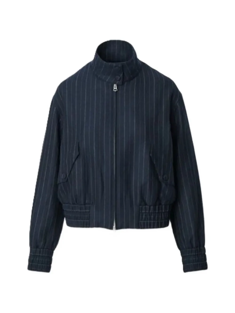 Rag & Bone Eliza Pinstripe-pattern Bomber Jacket In Blue