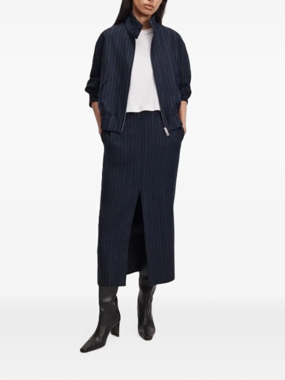 rag & bone Eliza bomberjack met krijtstreep Blauw