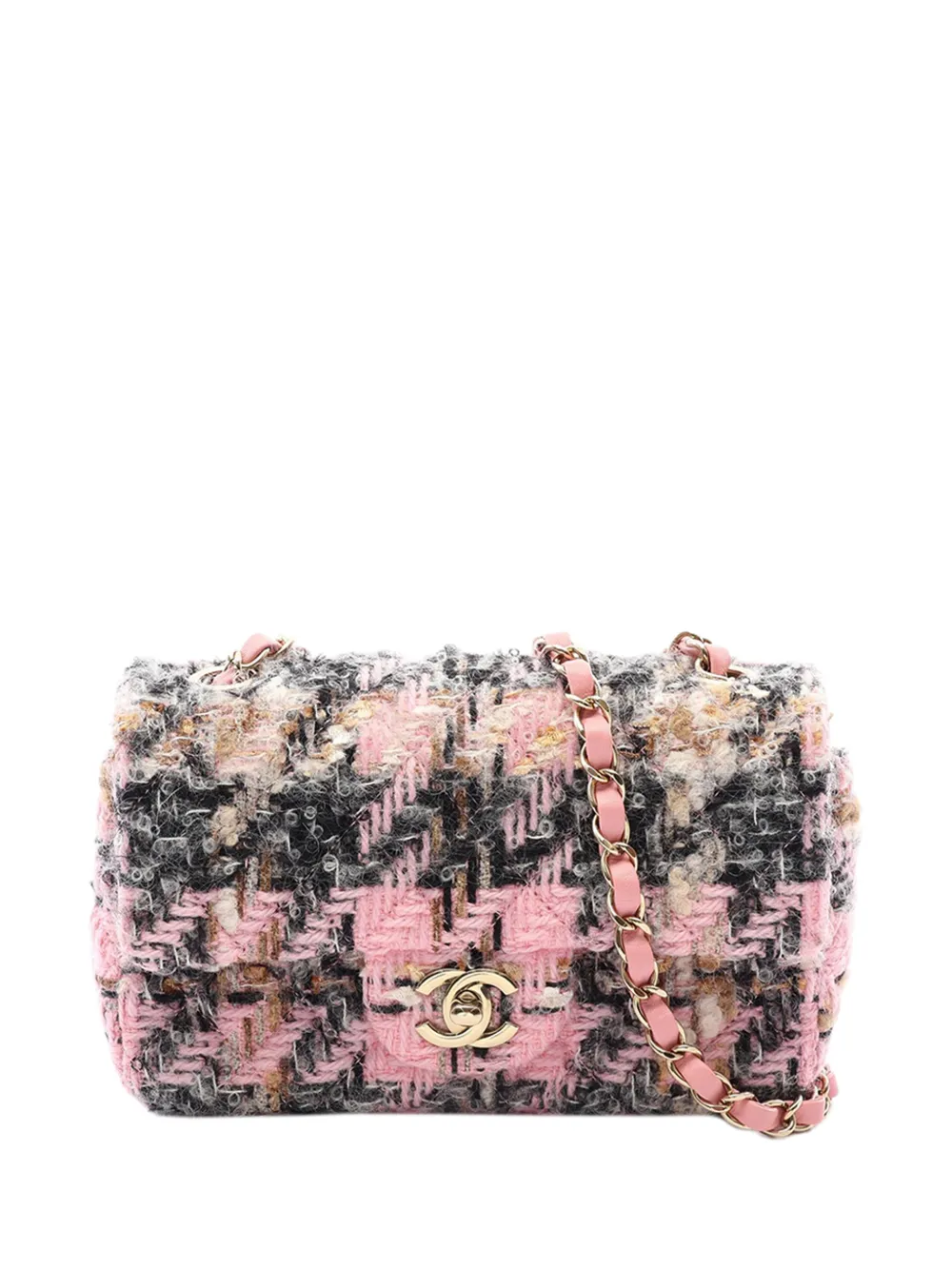 CHANEL Pre-Owned 2021-2026 Mini Rectangular Tweed Single Flap shoulder bag - Rosa