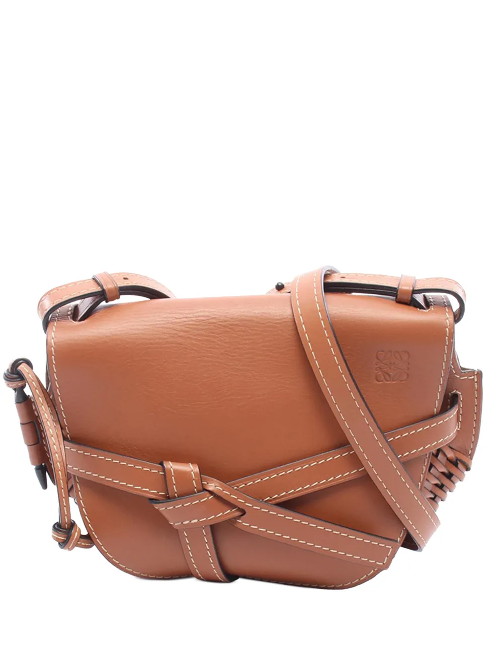 Loewe Pre-Owned 2015-2026 Small Leather Gate crossbody bag - Marrone