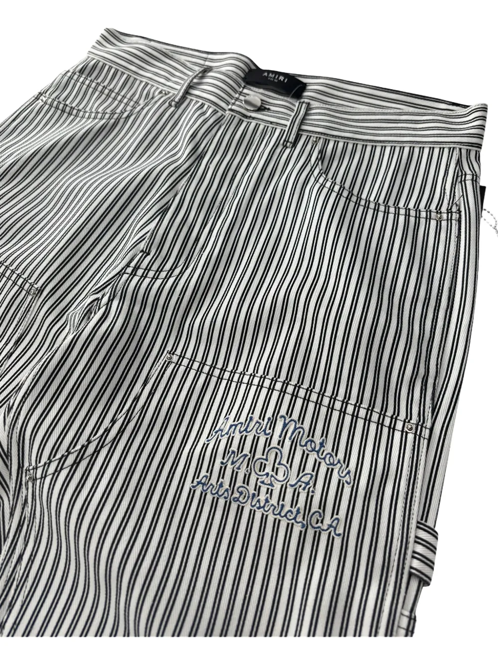 AMIRI Motors hickory-stripe jeans Wit