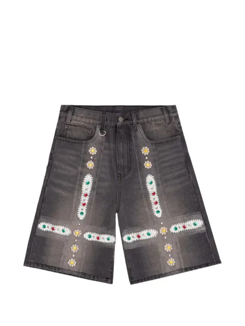 Bravest Studios Sapphire crystal-embellished denim shorts