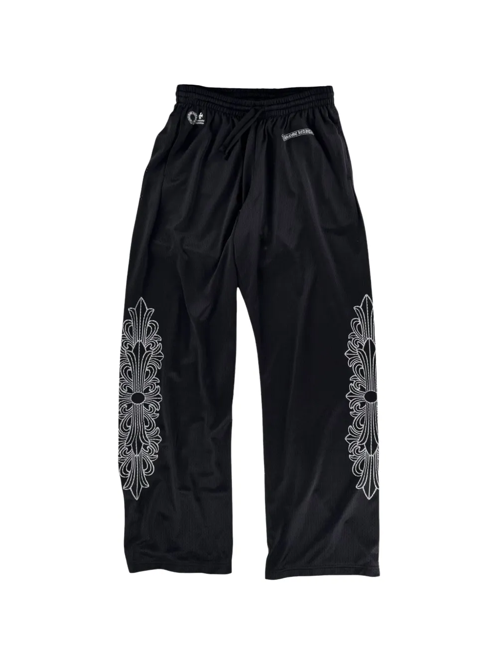 Chrome Hearts Varsity mesh broek met geborduurd logo Zwart