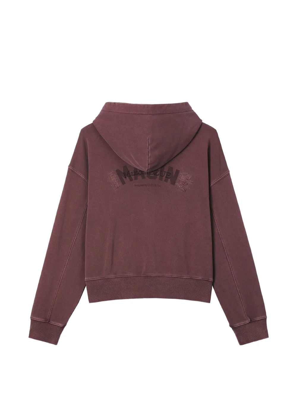 izzue logo-embroidered zip-up hoodie Rood