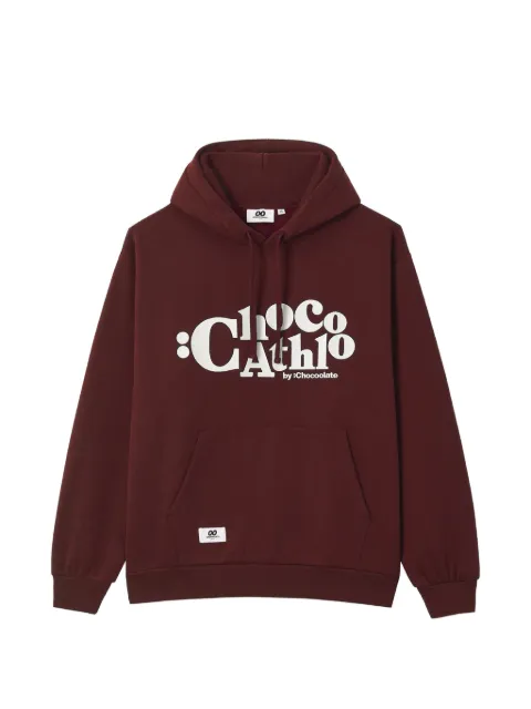 CHOCOOLATE logo-embroidered pouch-pocket hoodie