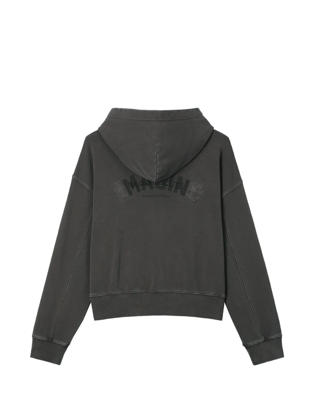 izzue logo-embroidered zip-up hoodie Grijs