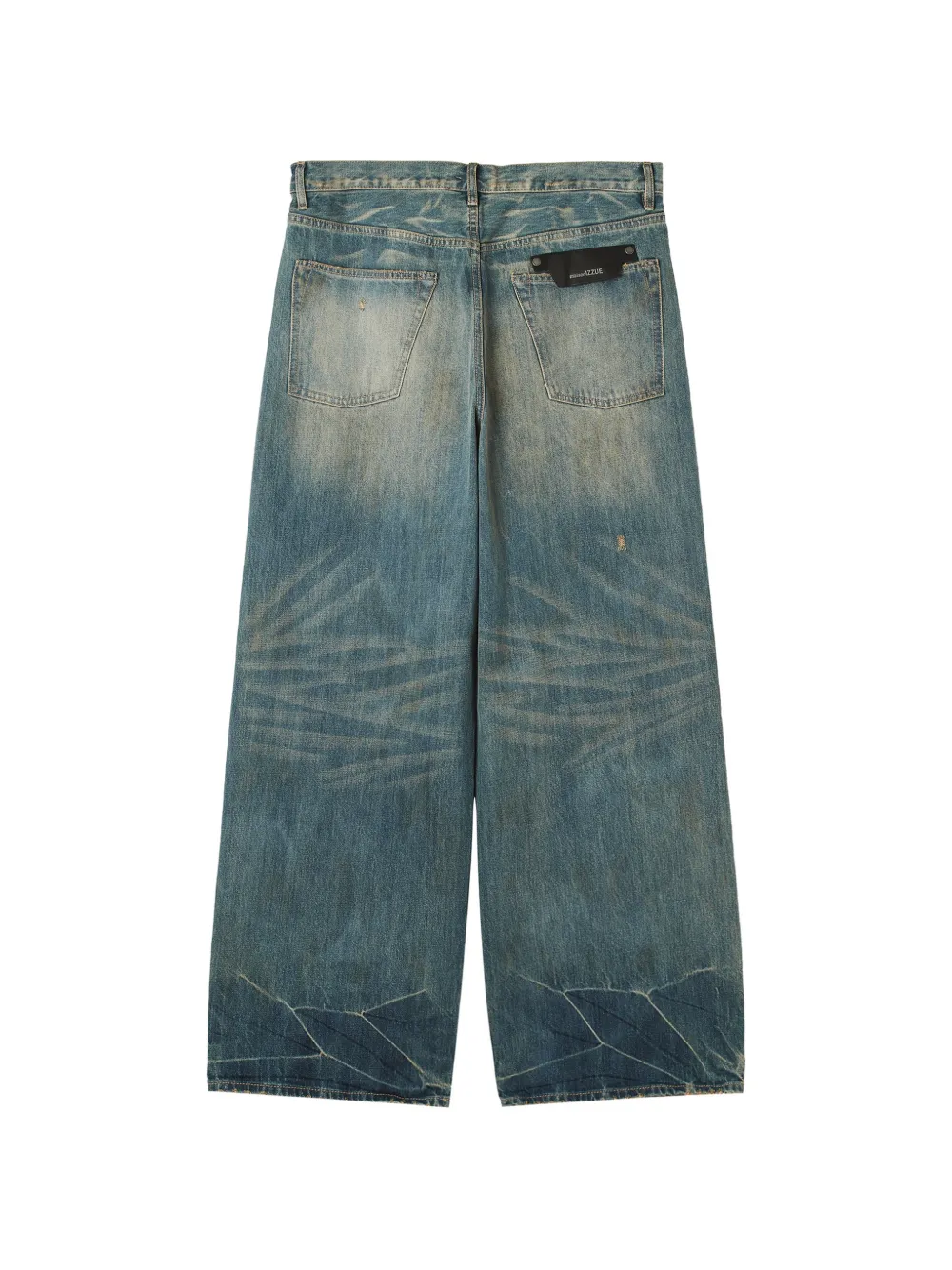 izzue faded whiskered jeans Blauw