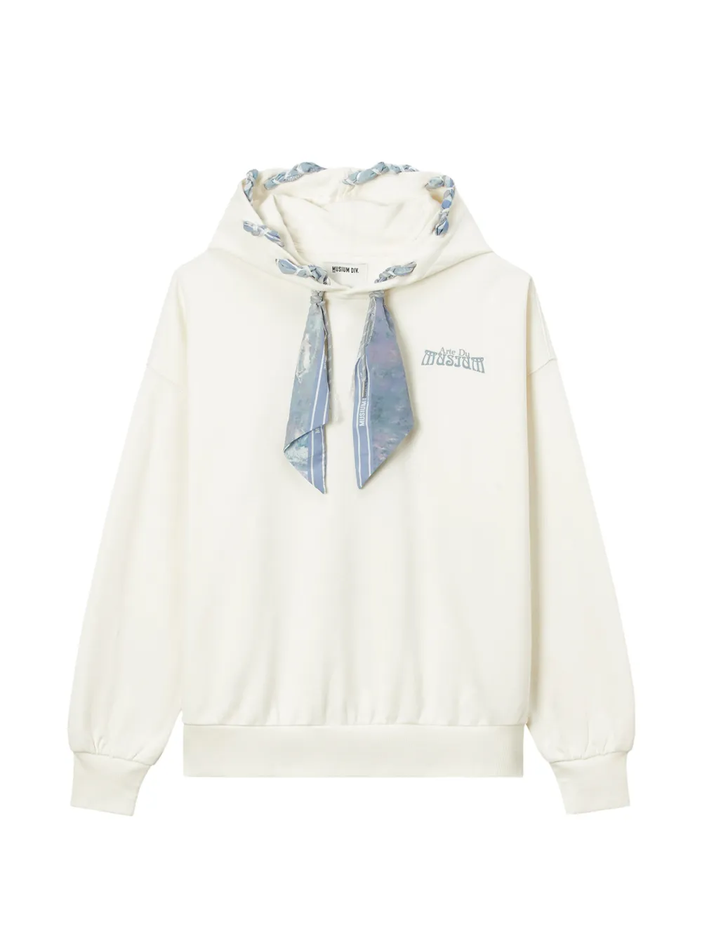 Musium Div. Scarf-detail Hoodie In Neutral