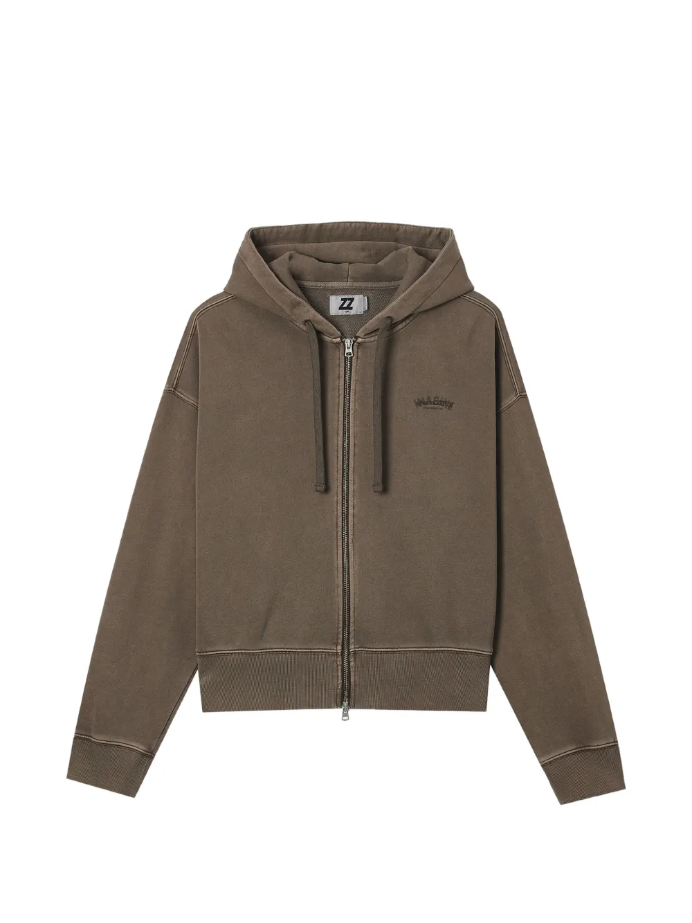 izzue logo-embroidered zip-up hoodie - Marron izzue logo-embroidered zip-up hoodie - Marron