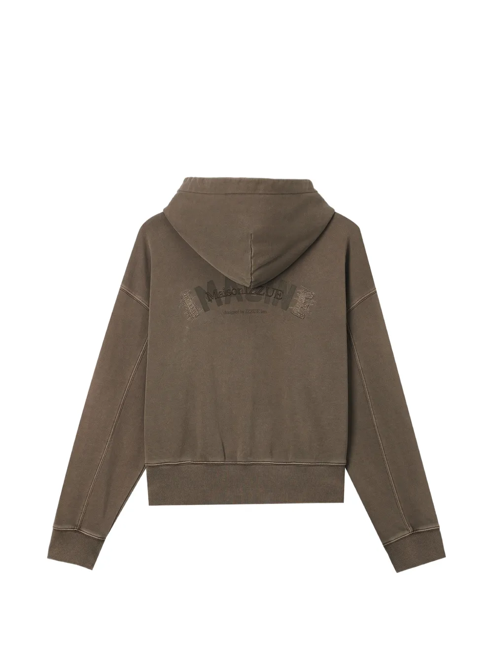 izzue logo-embroidered zip-up hoodie Bruin