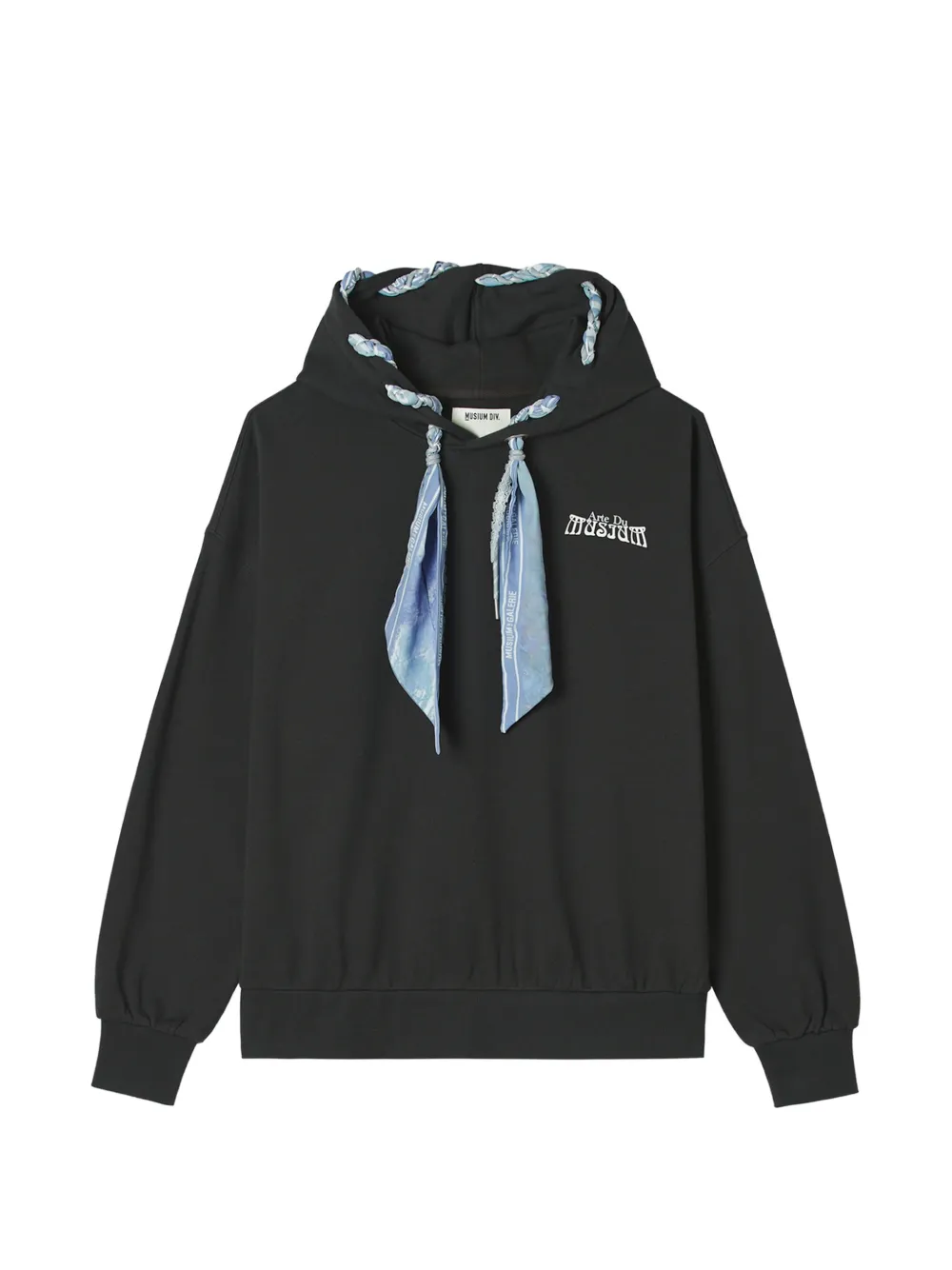 Musium Div. Scarf-detail Hoodie In Black