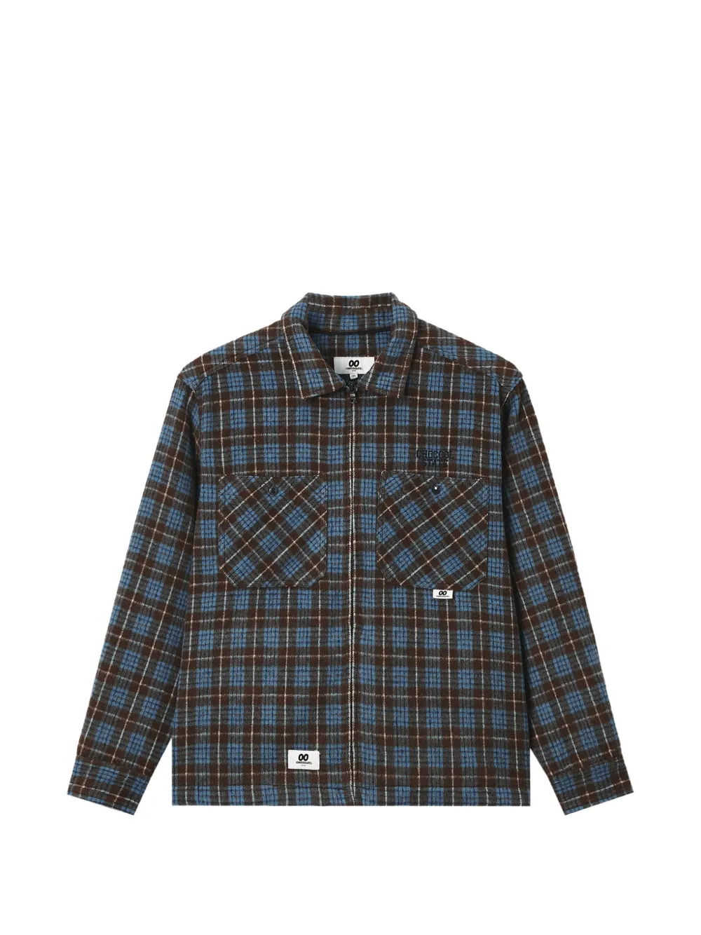CHOCOOLATE check-pattern hooded jacket Blauw