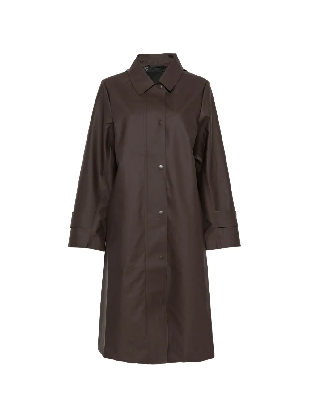 Rains concealed-hood press-stud coats - Marrone
