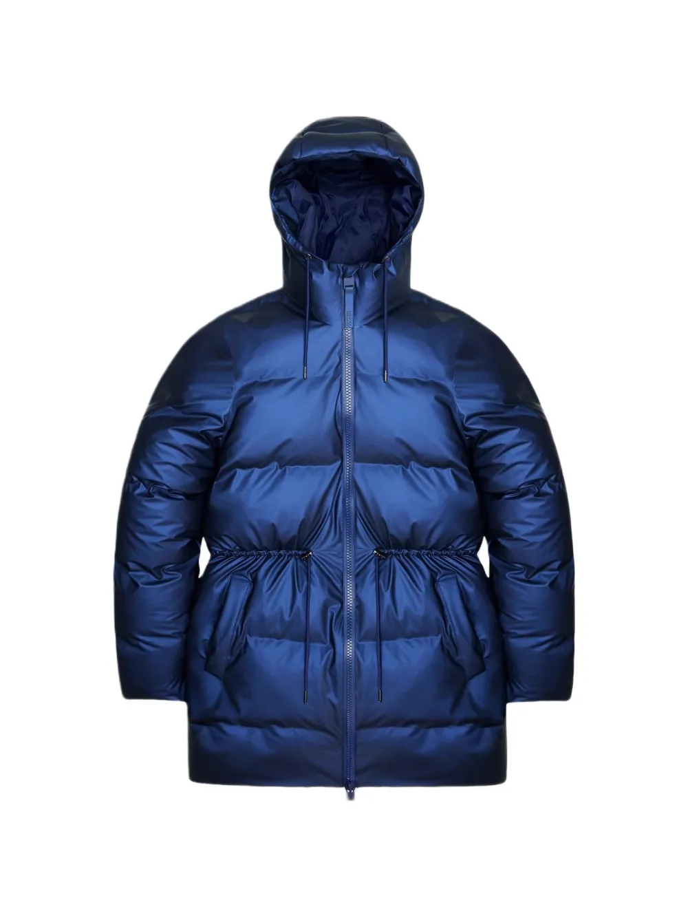 Rains Alta Long quilted hooded coat - Blu