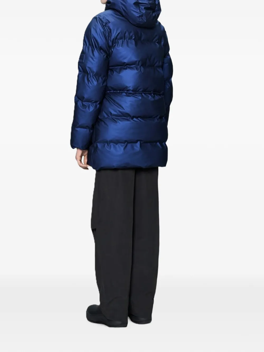 Rains Alta Long gewatteerde jas met capuchon Blauw