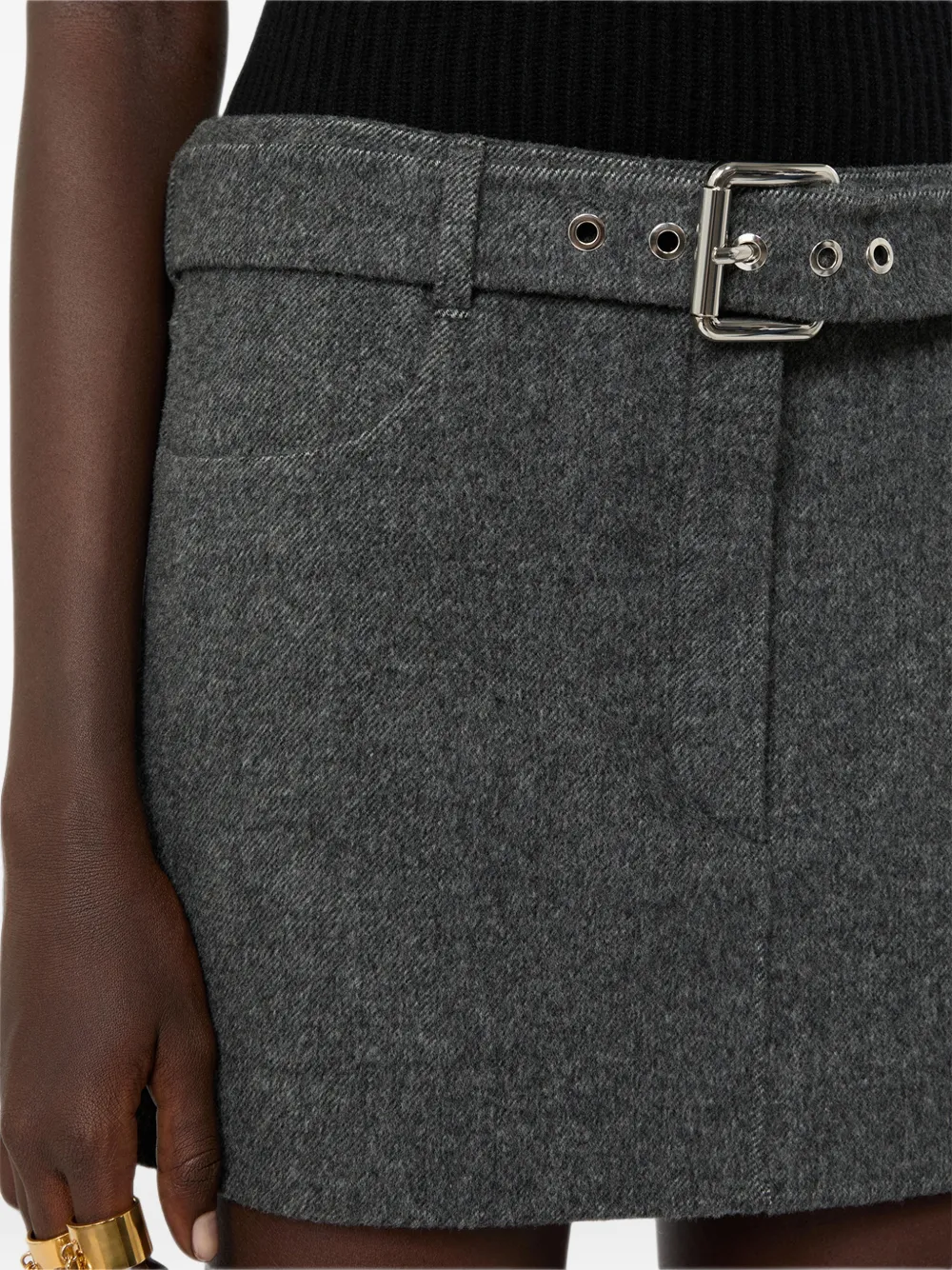 Sportmax belted-waist mini skirt Grijs