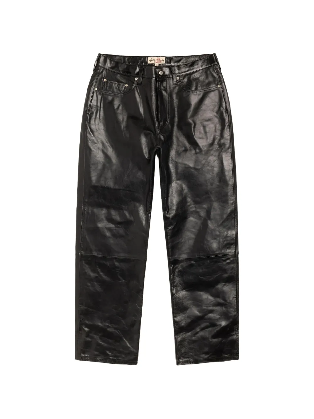 Stüssy pantalon en cuir à coupe droite - Noir Stüssy pantalon en cuir à coupe droite - Noir