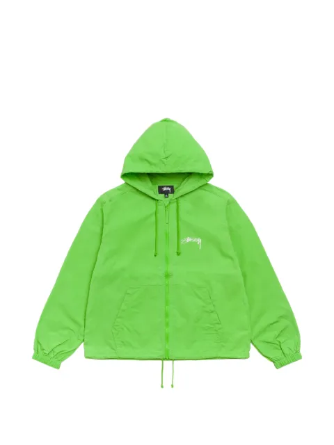 Stüssy logo-print zip-up hooded jacket