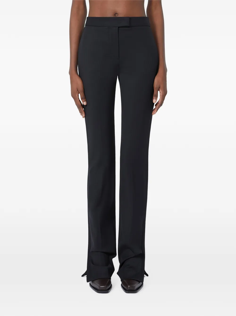 Sportmax Pantalon met split in de manchetten Zwart
