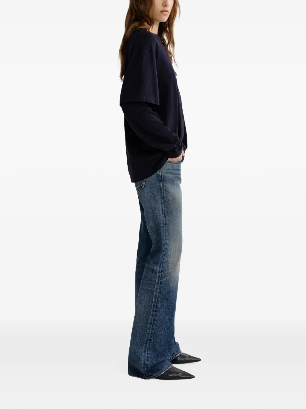 AGOLDE faded flared jeans Blauw