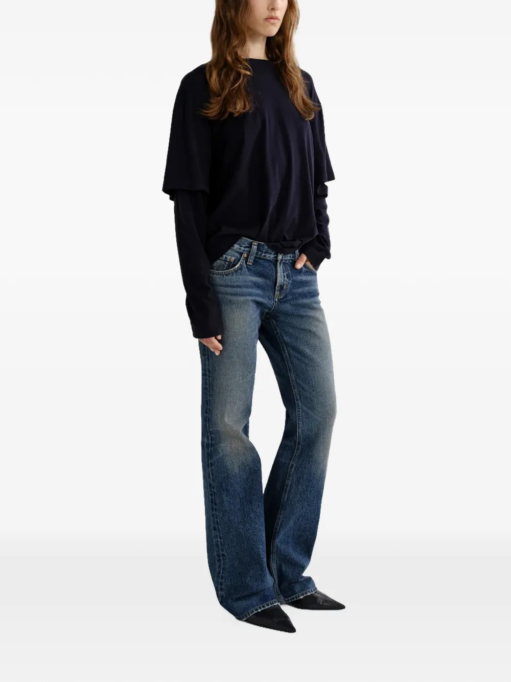 AGOLDE faded flared jeans Blauw
