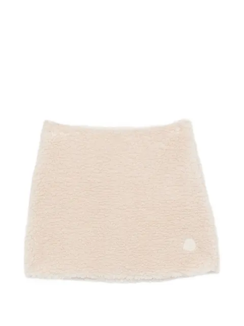 Moncler fleece logo-patch mini skirt