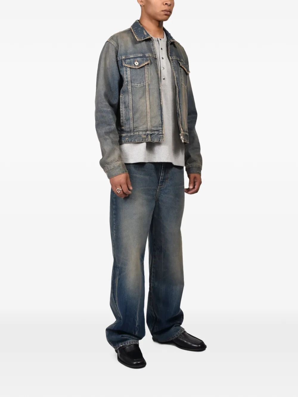 CEDARWOOD Boxy denim jack met rits Blauw
