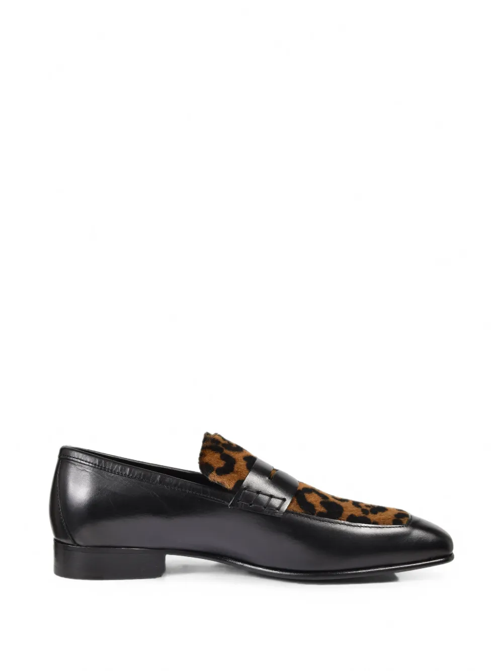 Ernest W. Baker leopard-print leather loafers - Nero