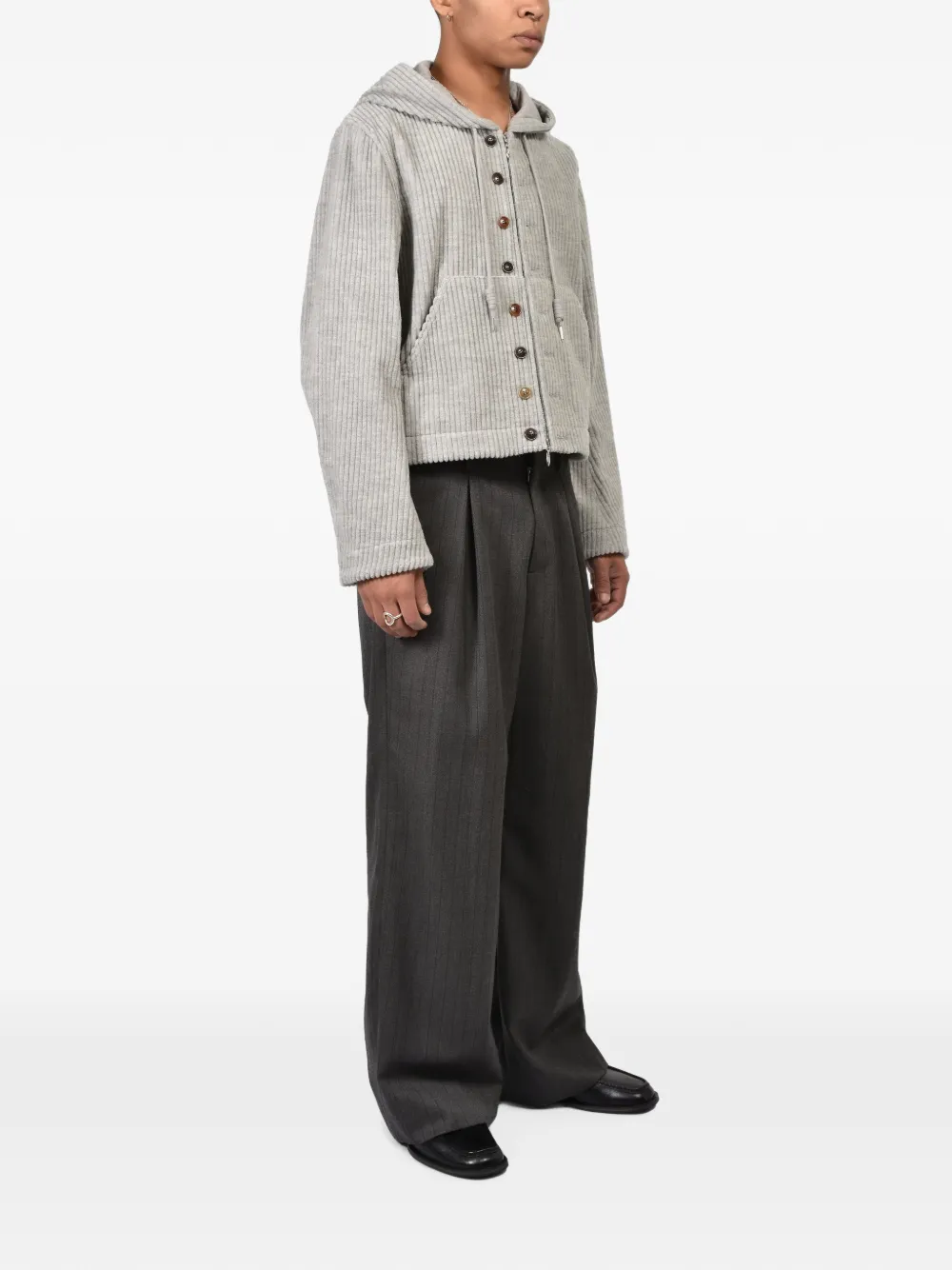 MASU corduroy hooded jacket Grijs