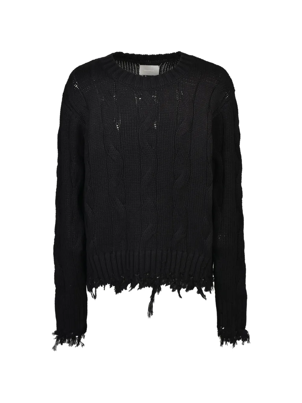 CEDARWOOD distressed cable-knit sweater