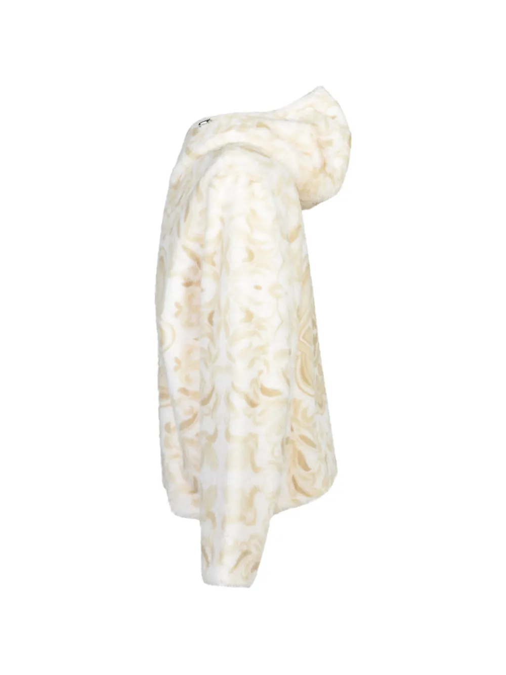 Casablanca graphic-print faux-fur hooded jacket Wit