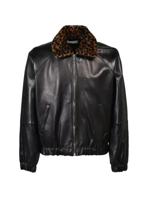 Ernest W. Baker zip-up leather shirt jacket