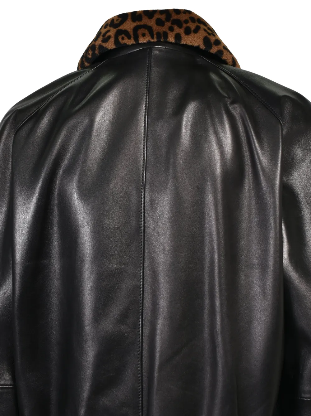 Ernest W. Baker Leren shirtjack Zwart