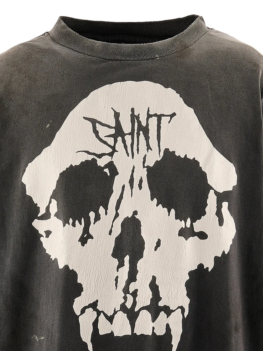 SAINT MXXXXXX x BAPE T-shirt met doodskop-print en lange mouwen Zwart
