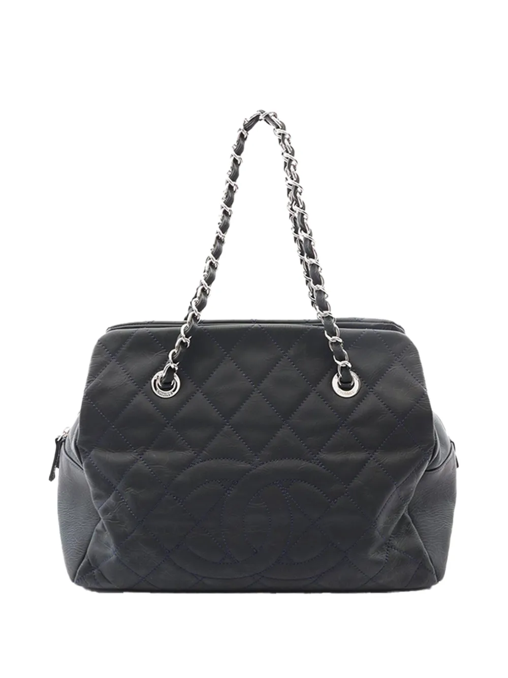 CHANEL Pre-Owned 2010-2011 Crinkled Calfskin Grand Timeless Shopping tote bag - Nero