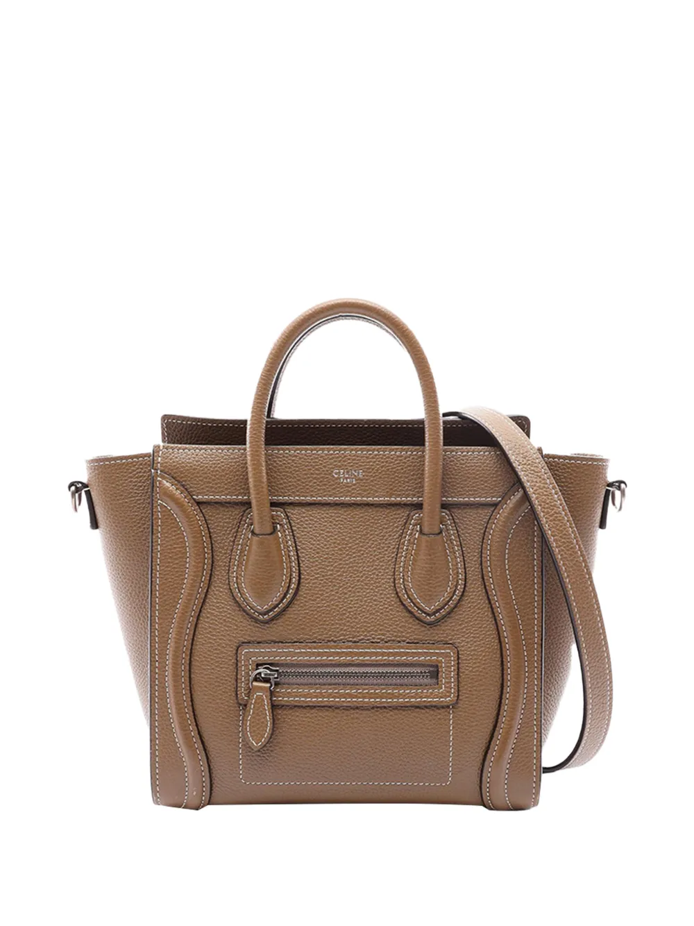 Celine Pre-Owned 2010-2026 Nano Leather Luggage Tote satchel - Braun