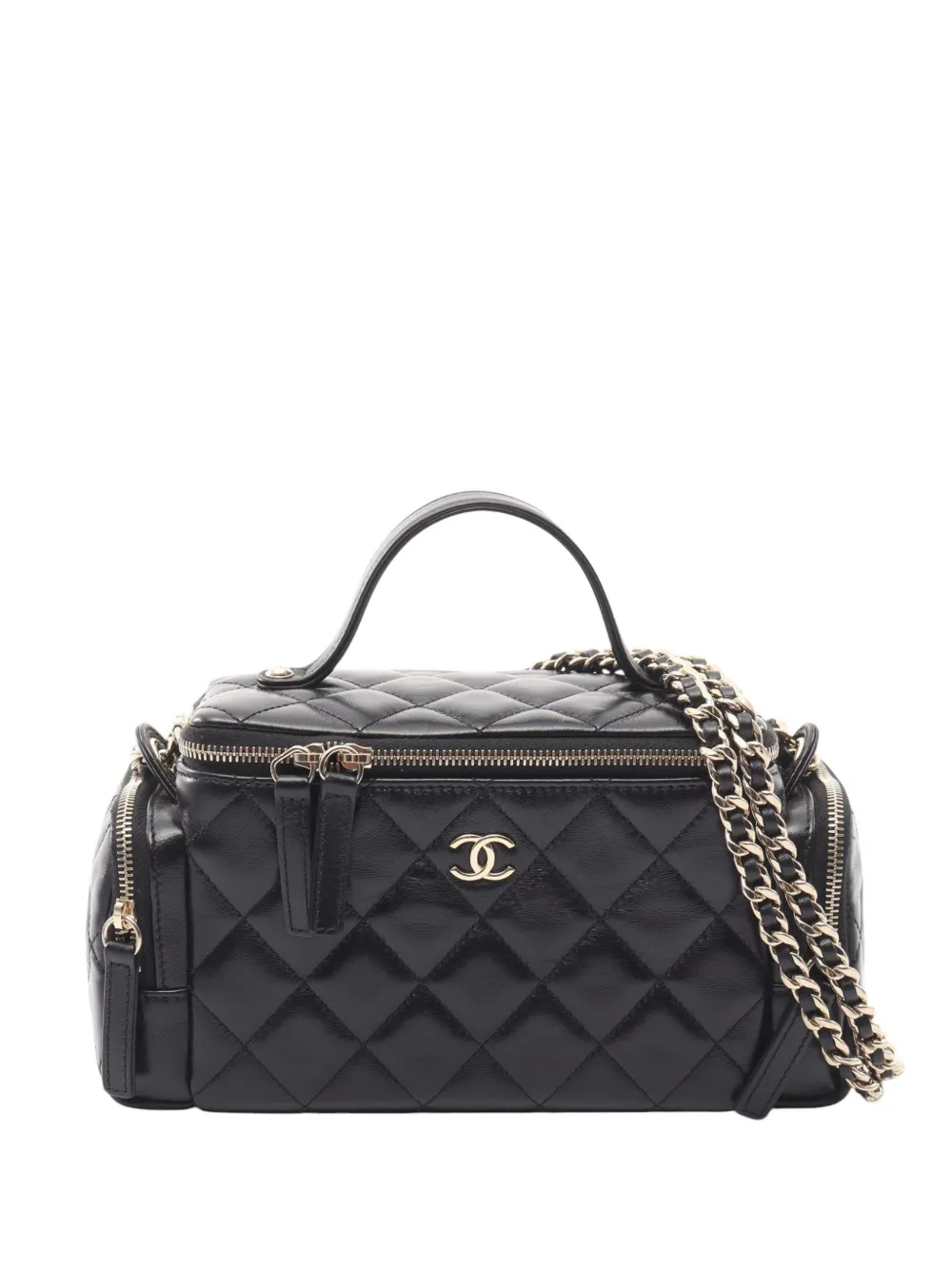 CHANEL Pre-Owned 2021-2026 Quilted Lambskin Multi Pocket Vanity Bag satchel - Nero