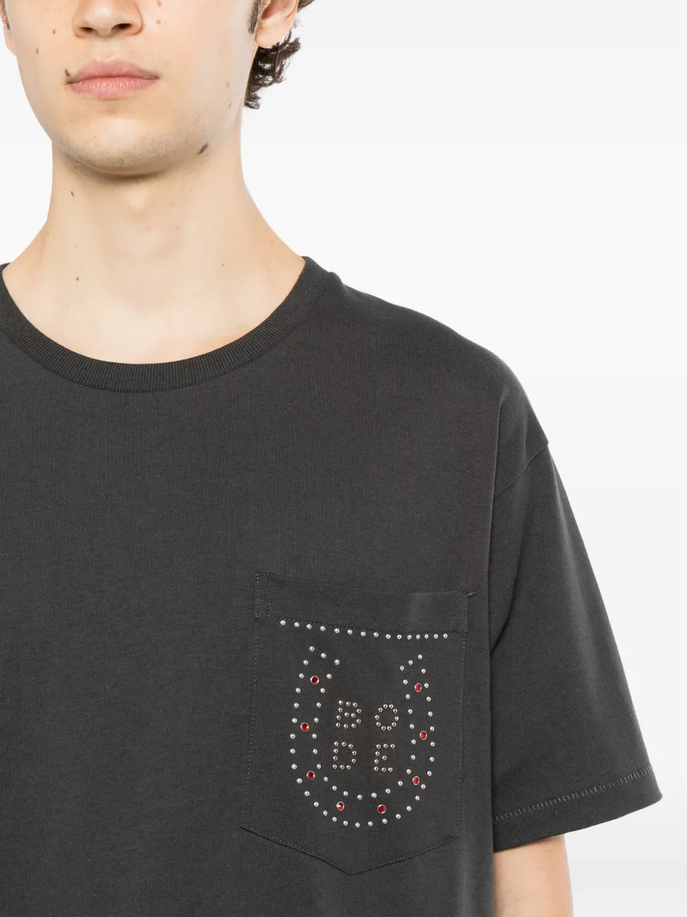 BODE embellished-pocket T-shirt Zwart