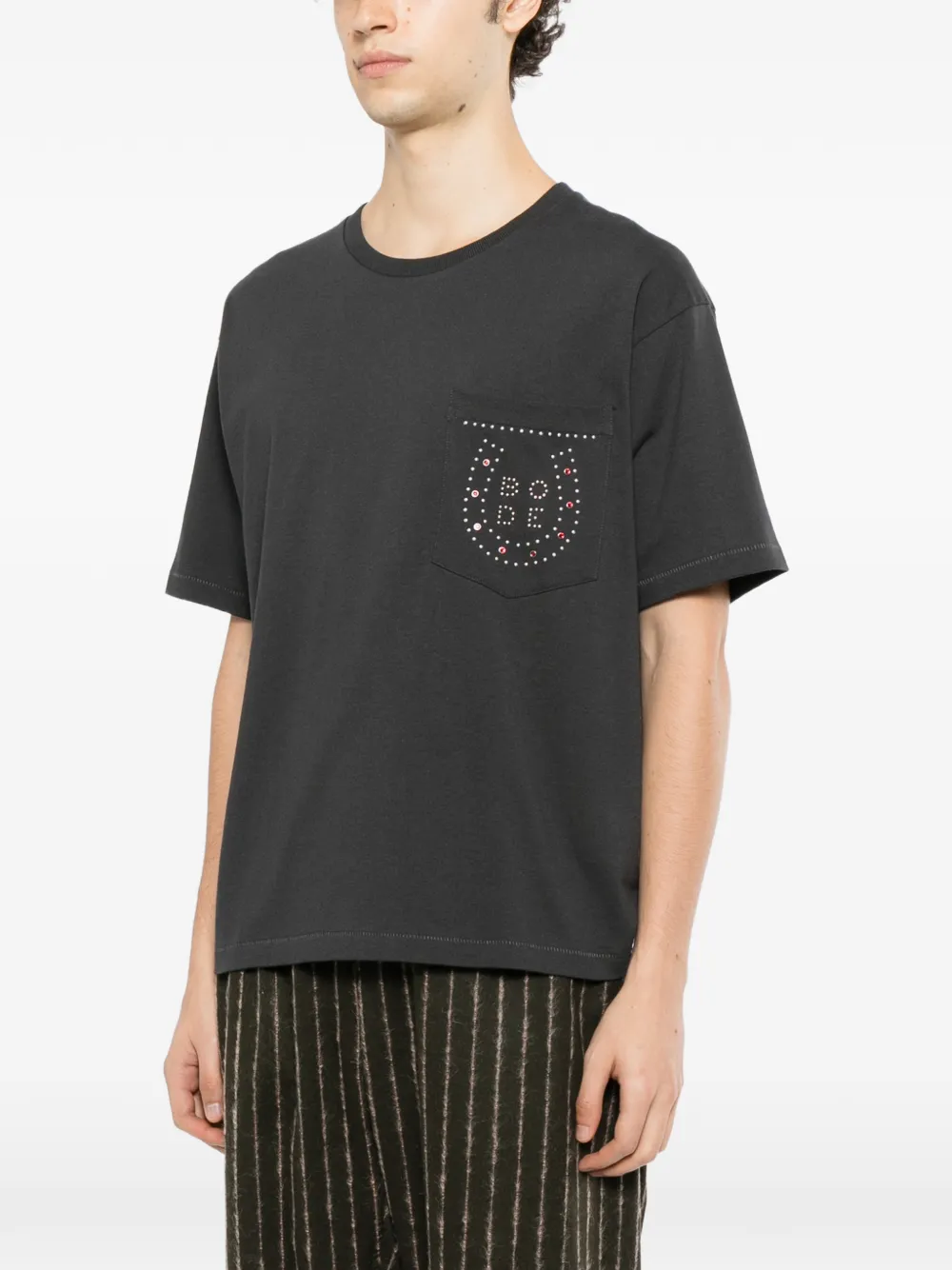 BODE embellished-pocket T-shirt Zwart