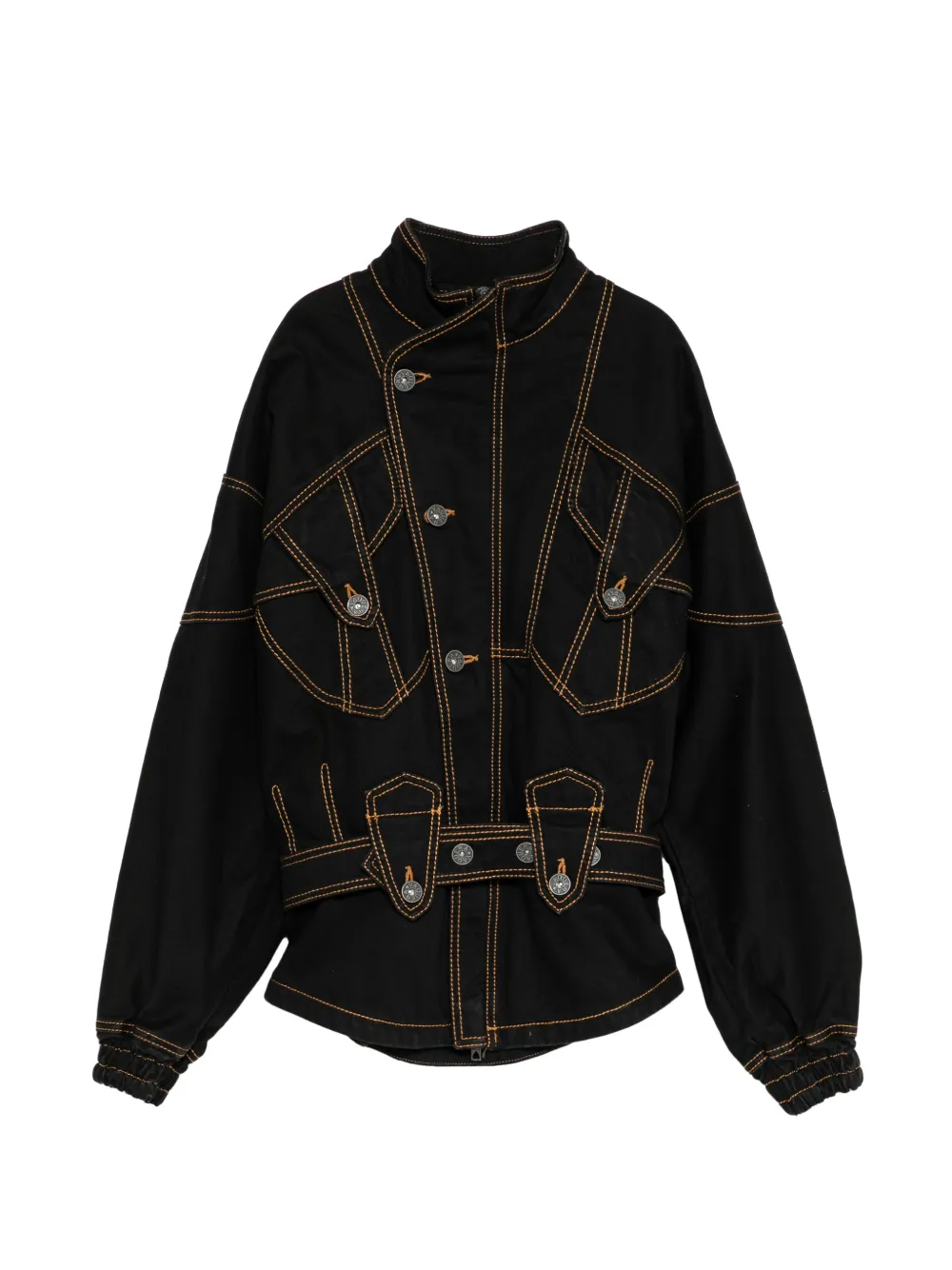 Vaquera contrast-stitch denim jacket - Schwarz