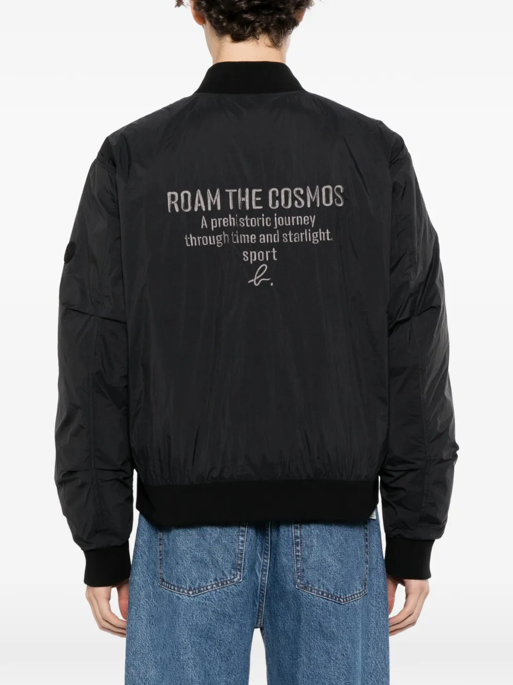 SPORT b. by agnès b. logo-patch bomber jacket Zwart