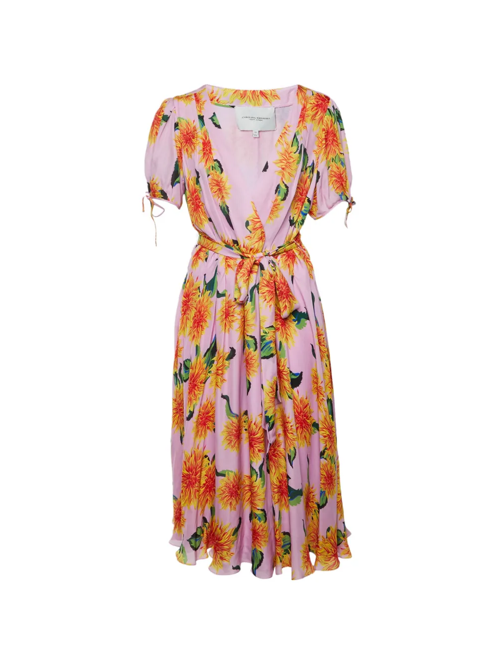 Carolina Herrera Vintage robe mi-longue à fleurs - Rose Carolina Herrera Vintage robe mi-longue à fleurs - Rose